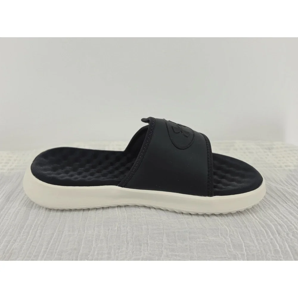 Under Armour UA Ignite Pro 8 Slide Sandals Black White Men 9D 6000337-022